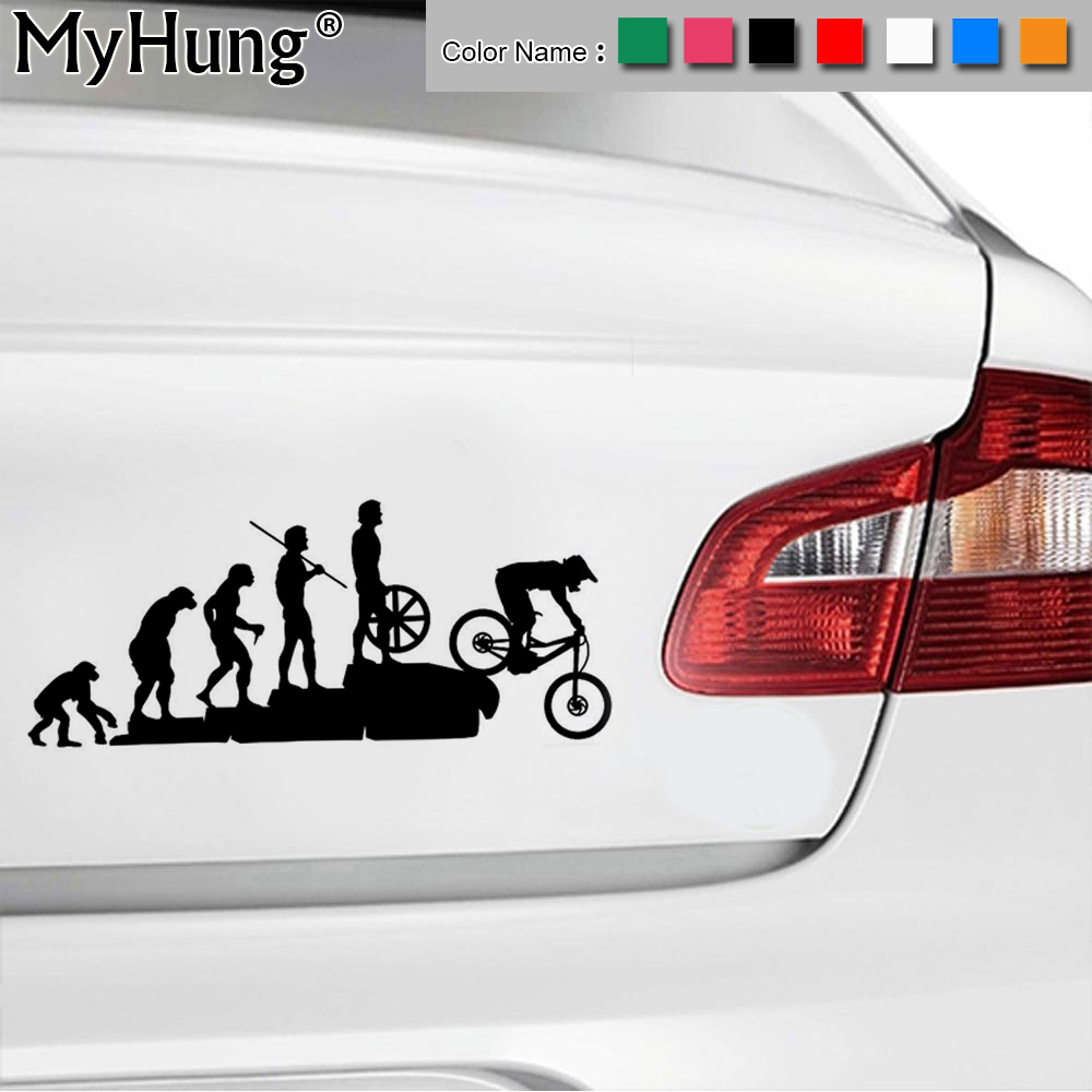 Mountain Biking Cartoon - 22,8*9,5 CM Interessante Evolution Aufkleber Bike