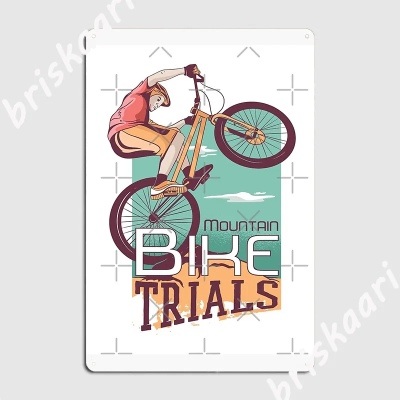 Mountain Biking Europe - Mountainbike Trials Metallplakette Poster Kino Wohnzimmer