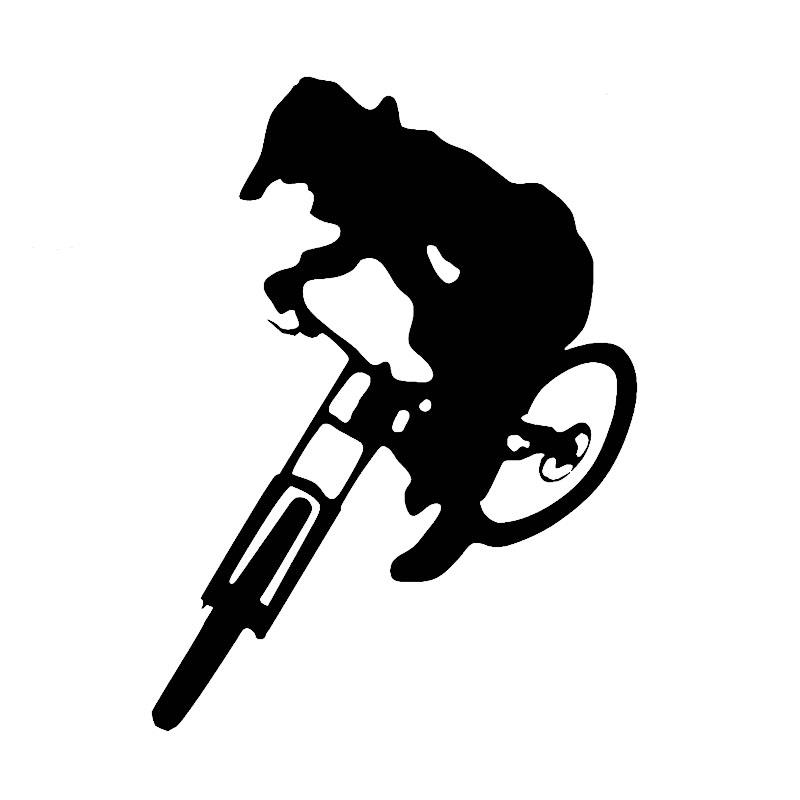 Mountain Biking Cartoon - 1 stück Auto Aufkleber Schwarz/Splitter Downhill